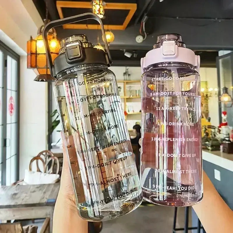 2L Portable Water Bottle With Time Marker For Fitness - OurLum.com