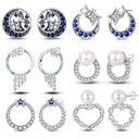 Sterling Silver Double Circle Earrings