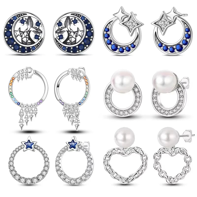 Sterling Silver Double Circle Earrings