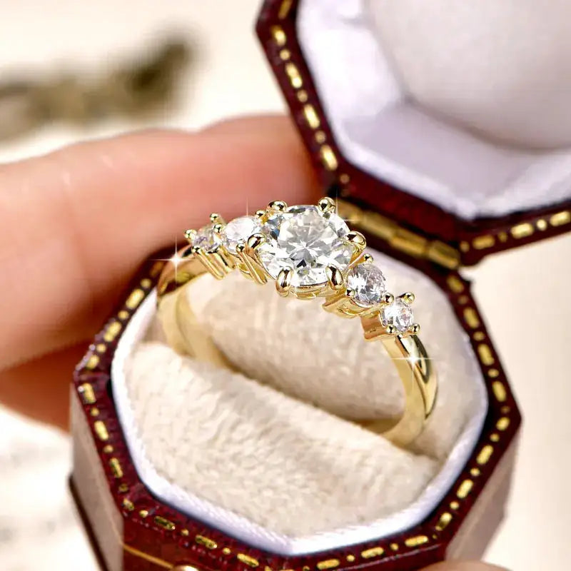 Gold Moissanite Engagement Ring — product image 8