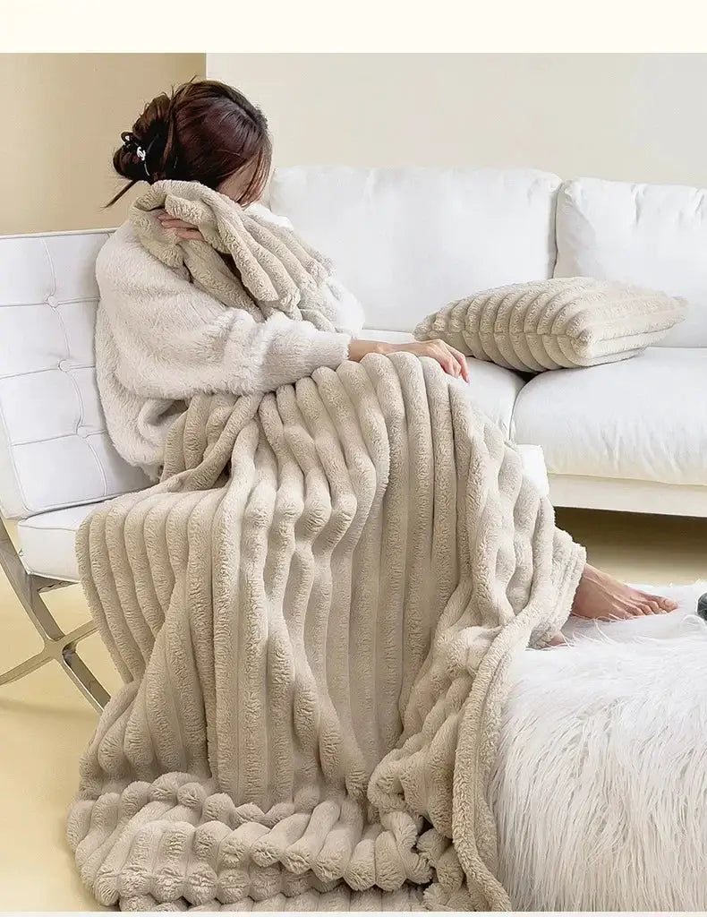 Soft Rabbit Plush Sofa Blanket for Home — product view 19