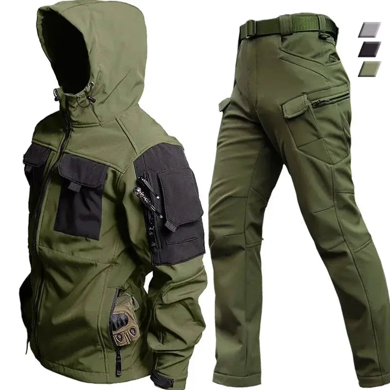 Winter Outdoor Waterproof Men Tactical Jacket Pants Sets