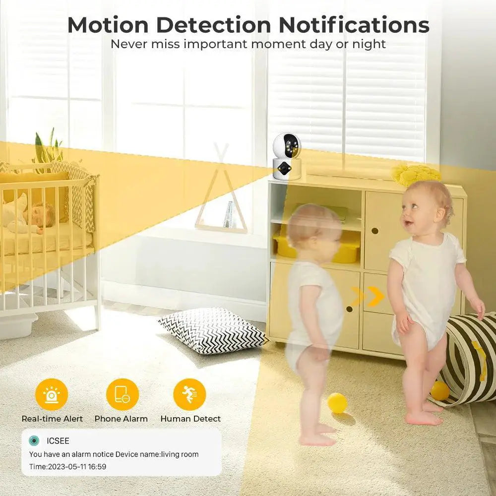 AI Motion Tracking WiFi Baby Monitor with Night Vision