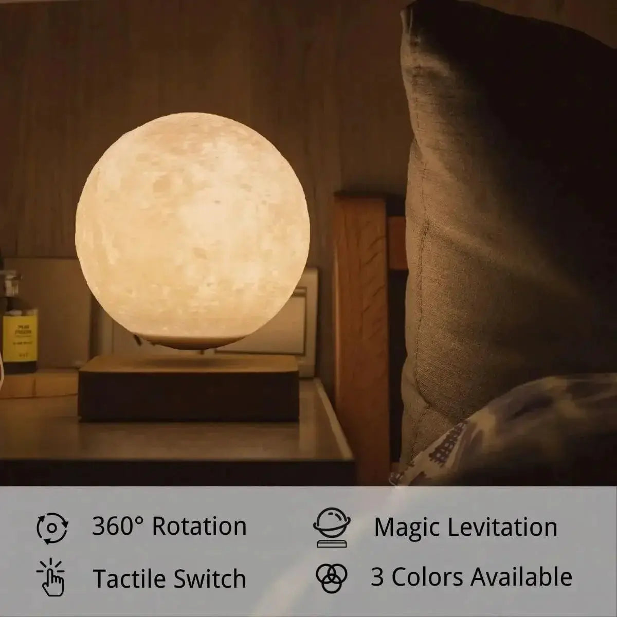 Levitating Moon Lamp With Color Changing LED Lights