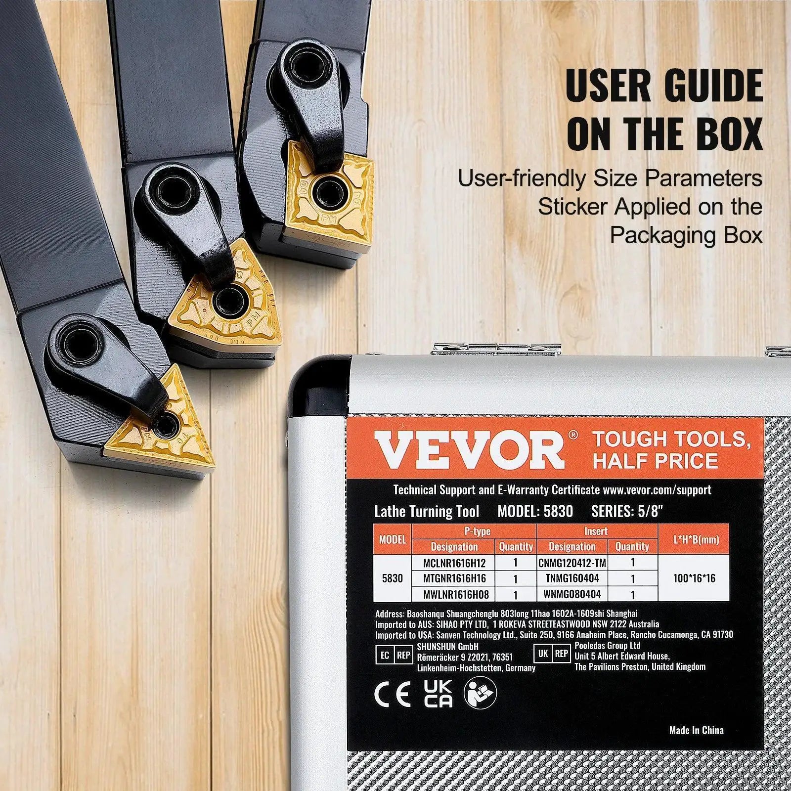 VEVOR Indexable Lathe Tool Holder Set 3 4 7 Pcs Case Kit