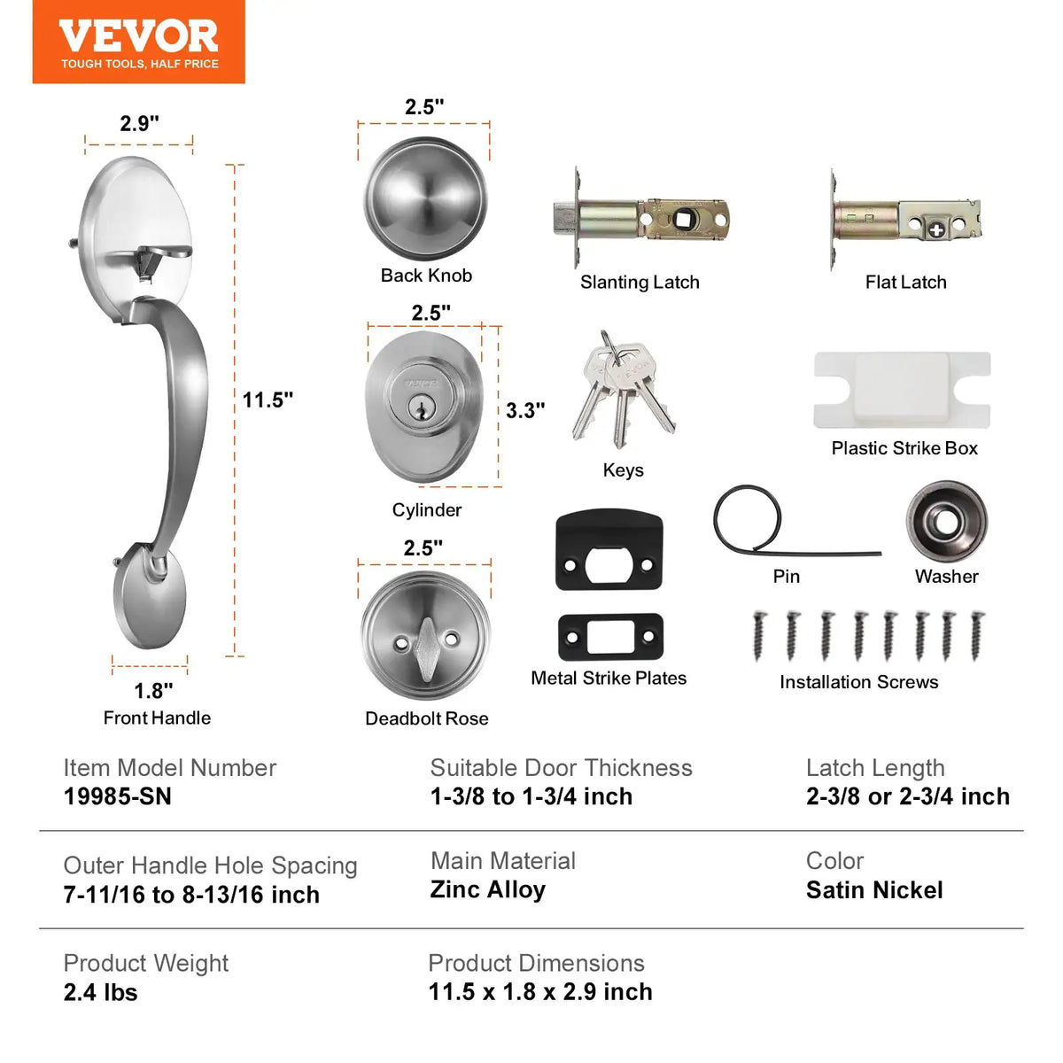 Front Door Deadbolt Handle Set — product image 9