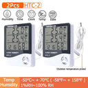 Electronic Temperature Humidity Meter with Clock Indoor Outdoor Weather Station