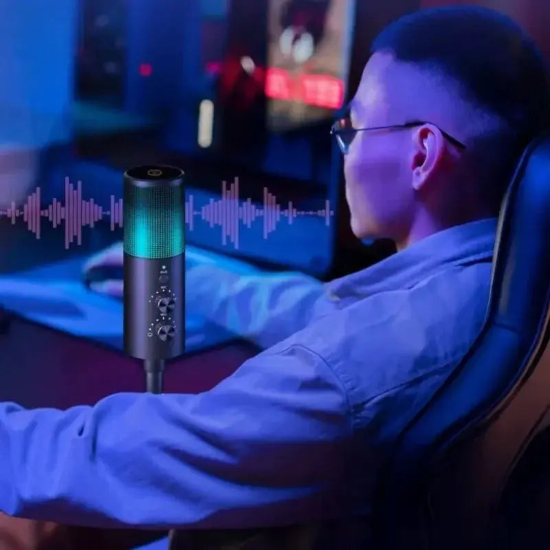 Gaming USB Microphone Noise Cancellation And RGB Features