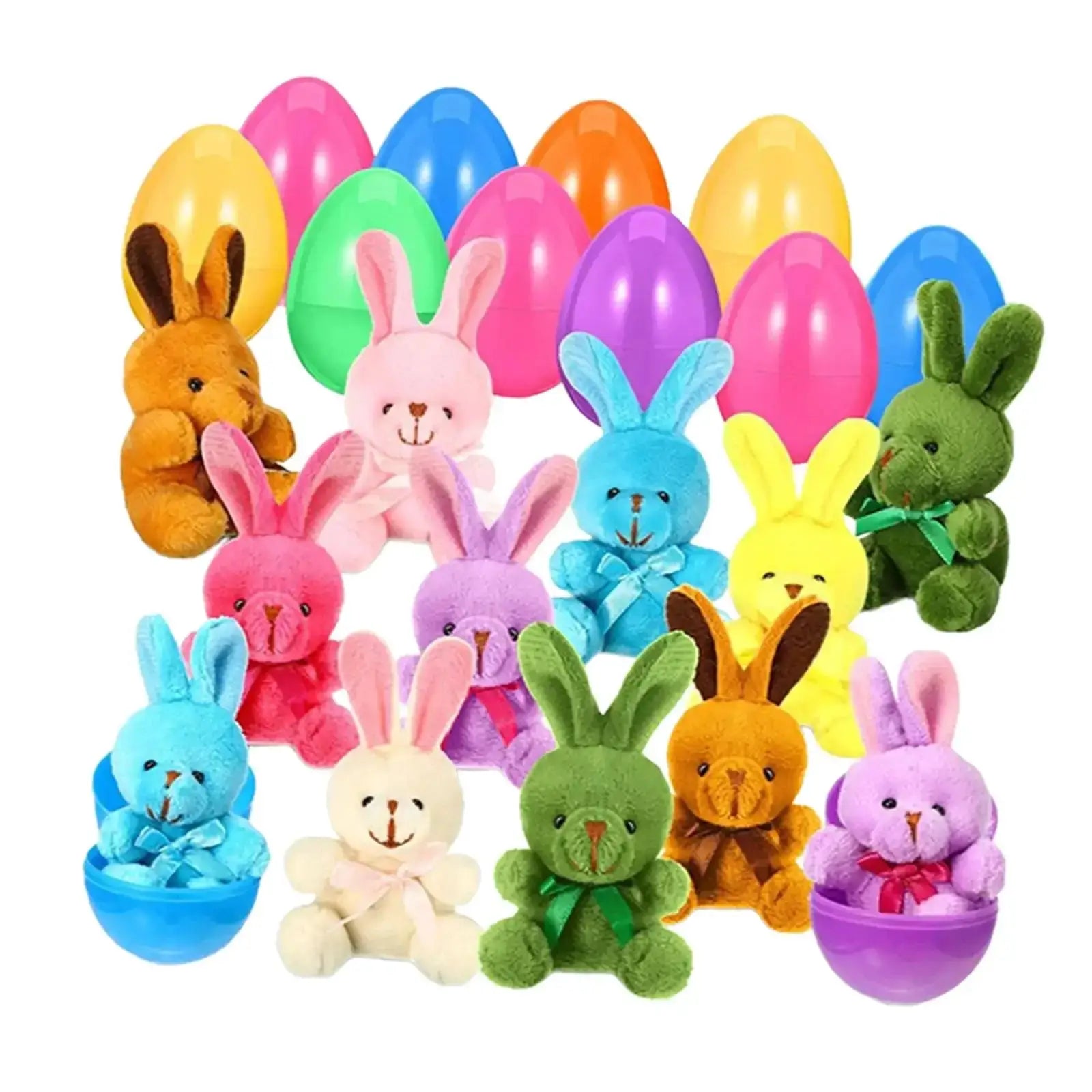 12Pcs Prefilled Easter Eggs With Plush Bunny Toys Gift