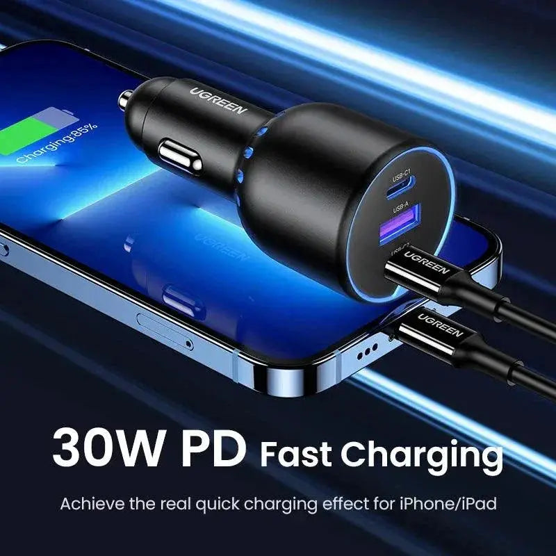 UGREEN 130W USB C Car Charger For iPhone Fast Charging