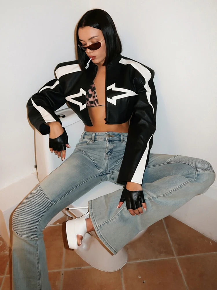 NIBBER Zipper Leather Jacket