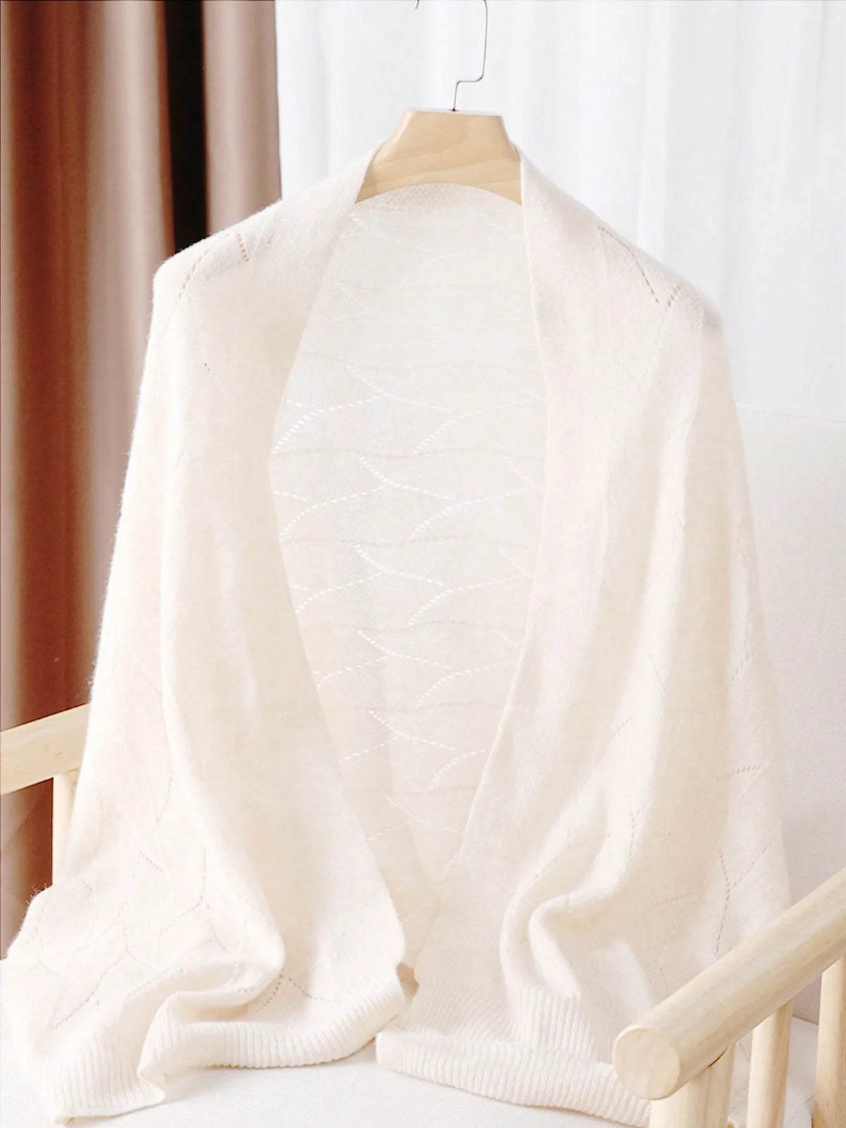 Cutout Wool Knit Winter Scarf