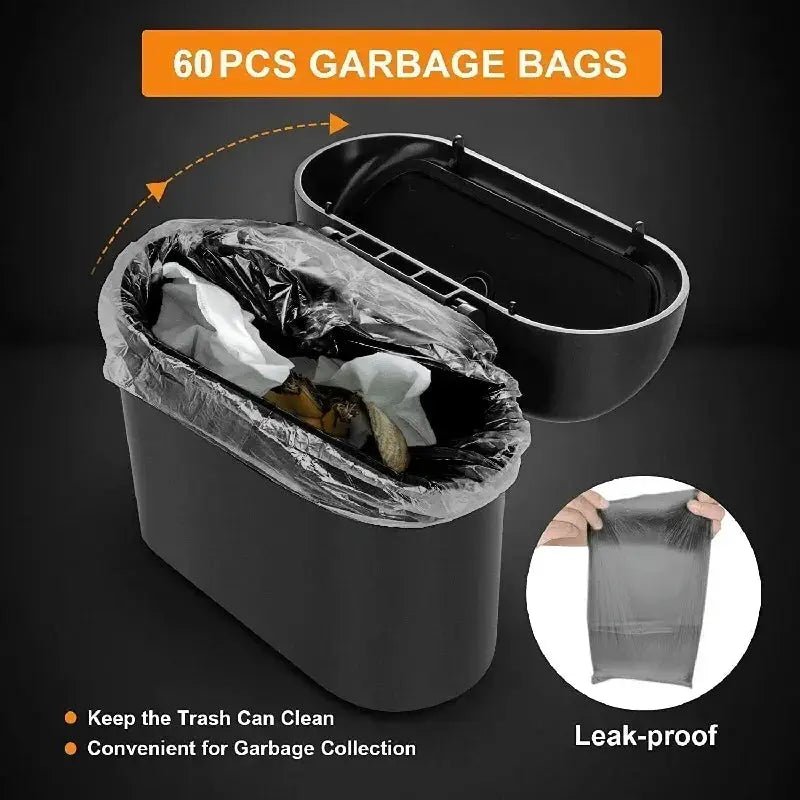 3 Pack Car Trash Can With Lid Contains 60 Garbage Bags