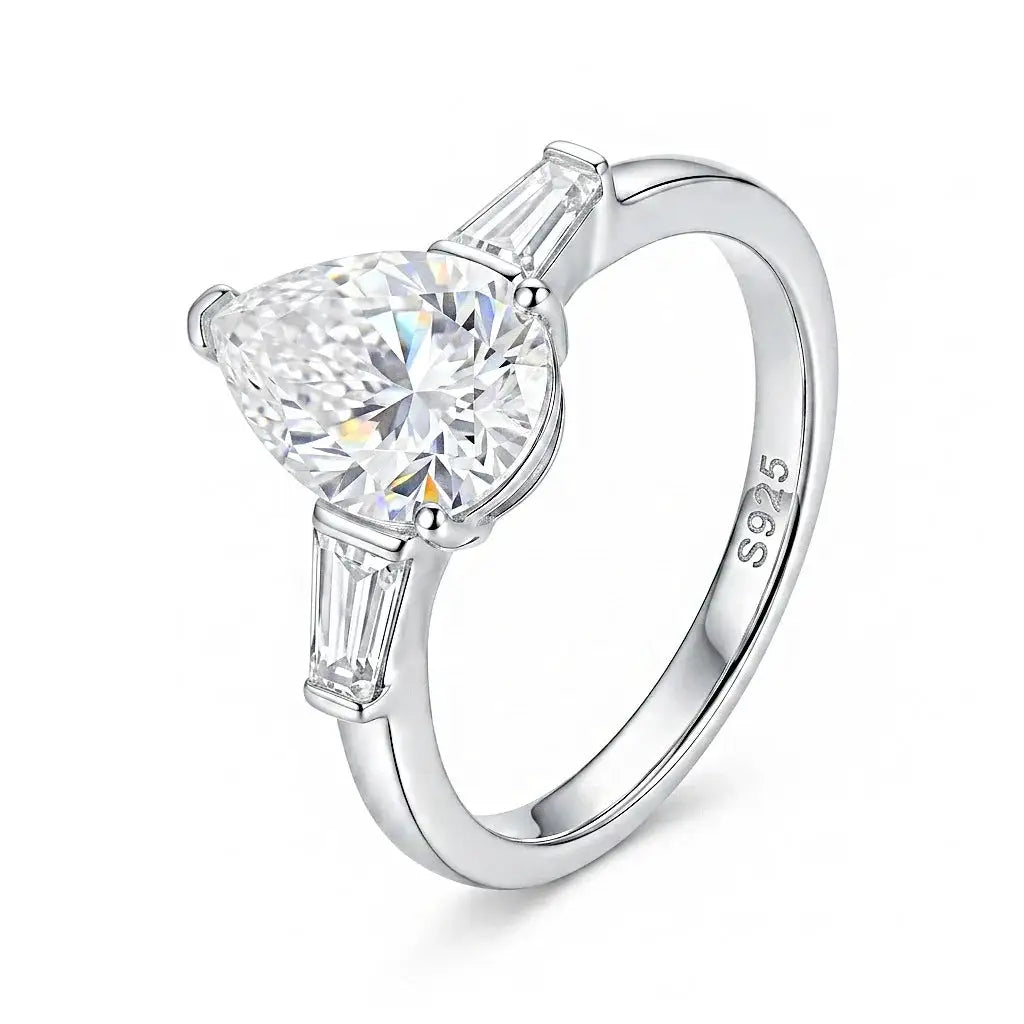 Sterling Silver Silver Moissanite Engagement Ring — product image 6