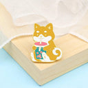 Cartoon Dogs Enamel Brooch Cute Animals Badge Jewelry Gift