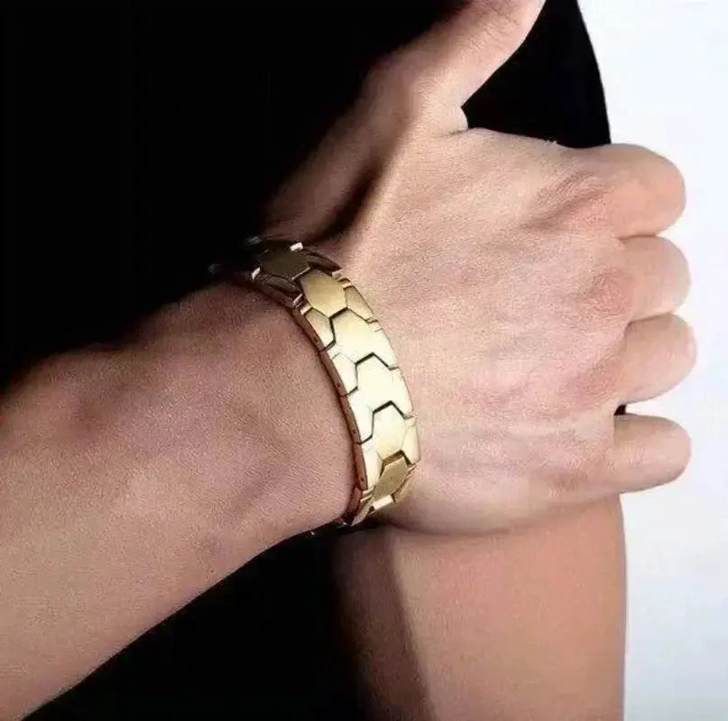 Zinc Alloy Magnetic Detox Bracelet for Men Lymph Drainage