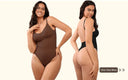 GUUDIA V Neck Spaghetti Strap Compression Bodysuit Slimming