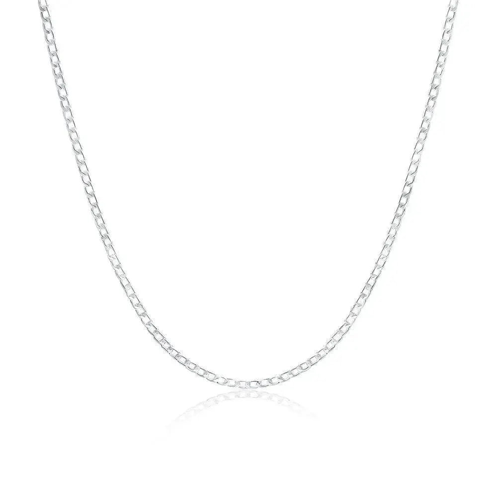 Unisex 925 Sterling Silver Face Chain Necklace Jewelry