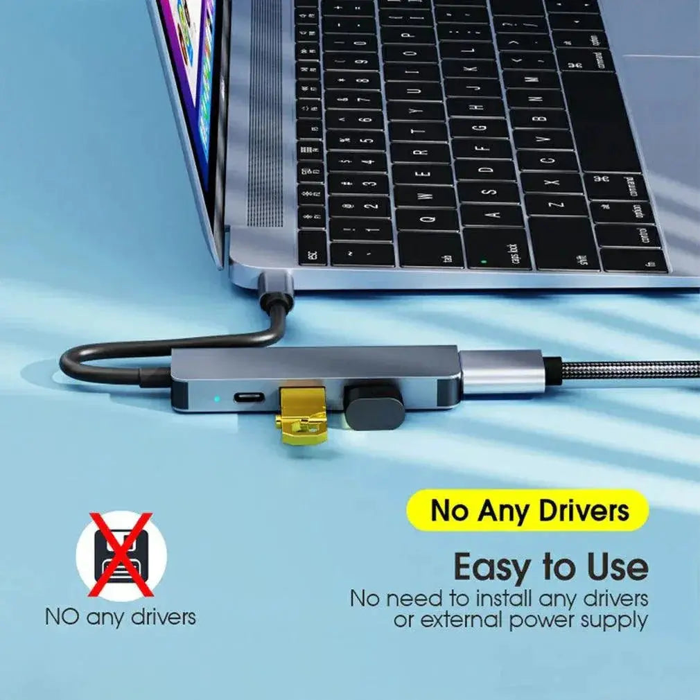 USB C Hub Type C Docking Station 4K 30Hz USB Adapter