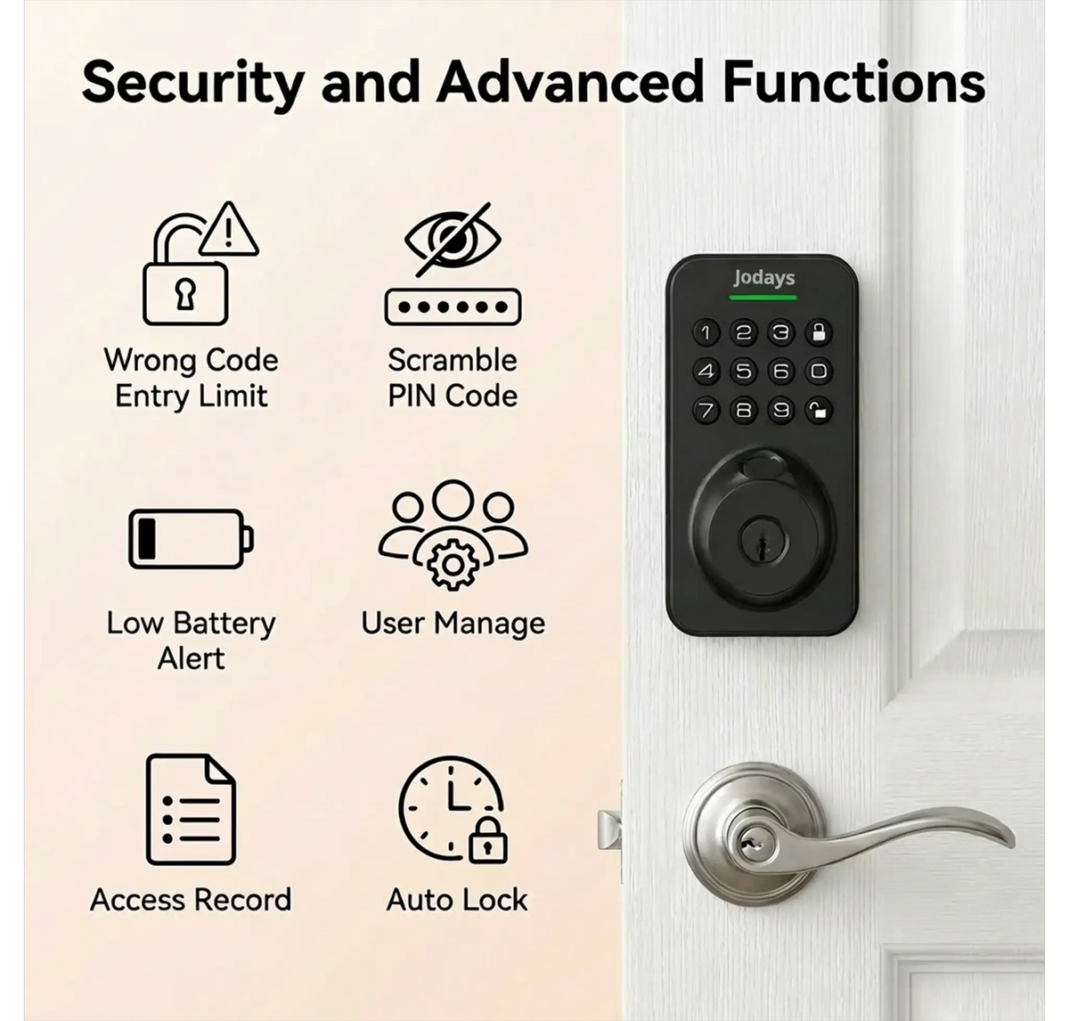 Jodays Smart Biometric Deadbolt Lock — product view 8