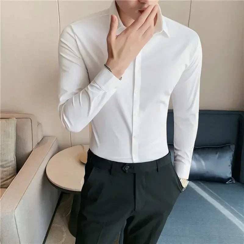 Plus Size 4XL M High Elasticity Seamless Shirts Men