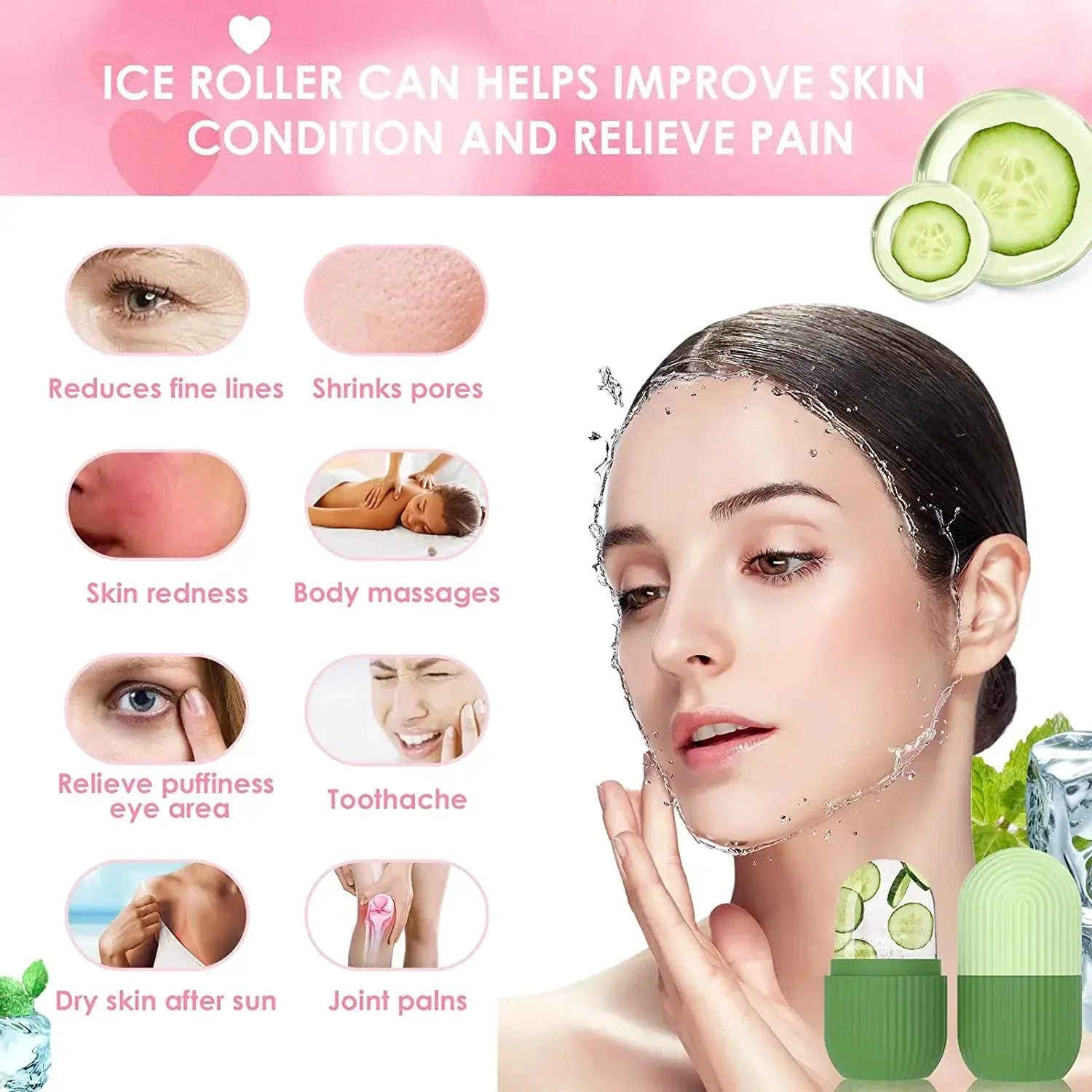 Ice Cube Roller Massager For Face And Eyes Skin Care