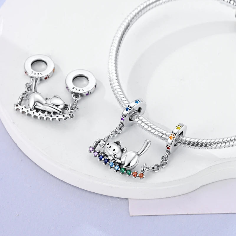 Cat Collection Silver Charm Bead