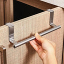 Stainless Steel Over Door Towel Bar Rack Space Saving Organizer