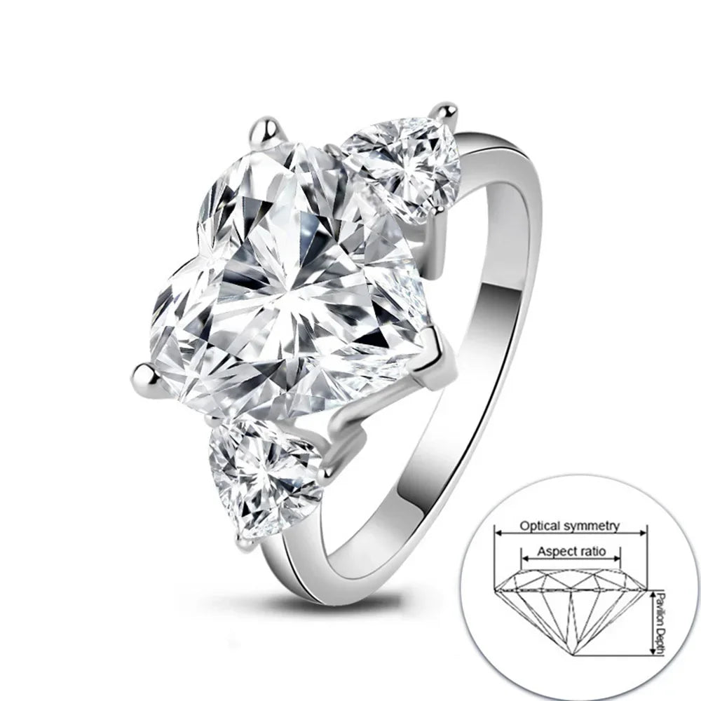 Heart Moissanite Ring in Sterling Silver — product view 3