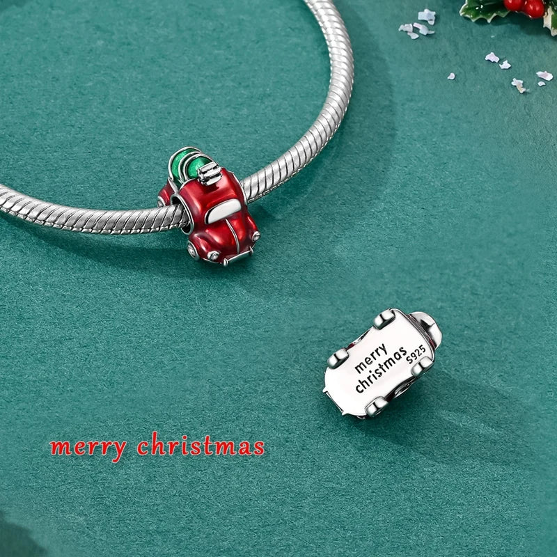 Silver Charm Pendant Christmas Stocking