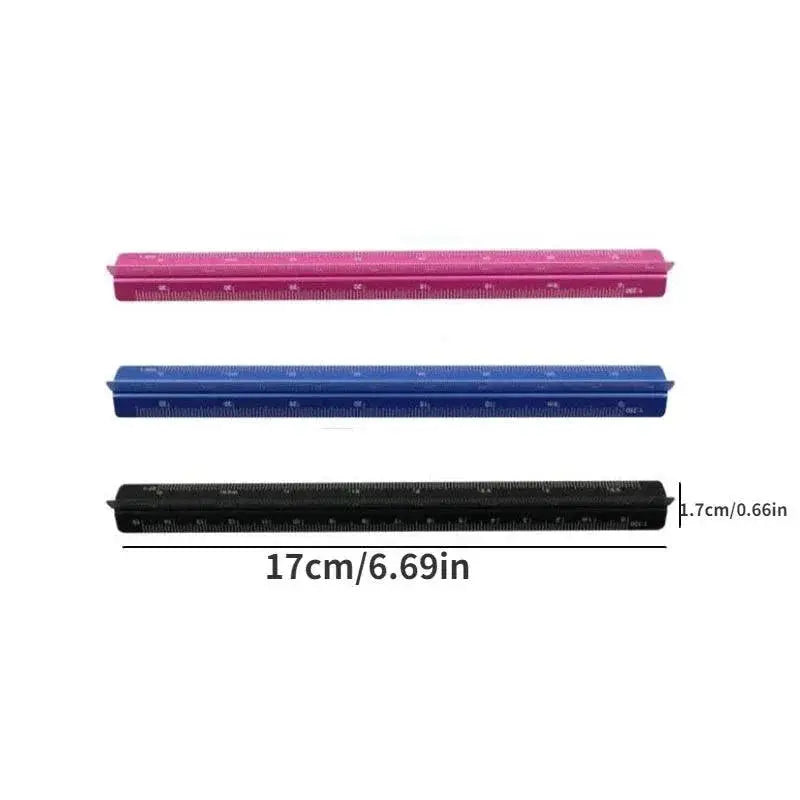 15cm Aluminum Triangular Scale Ruler 1 To 20 And 1 To 125