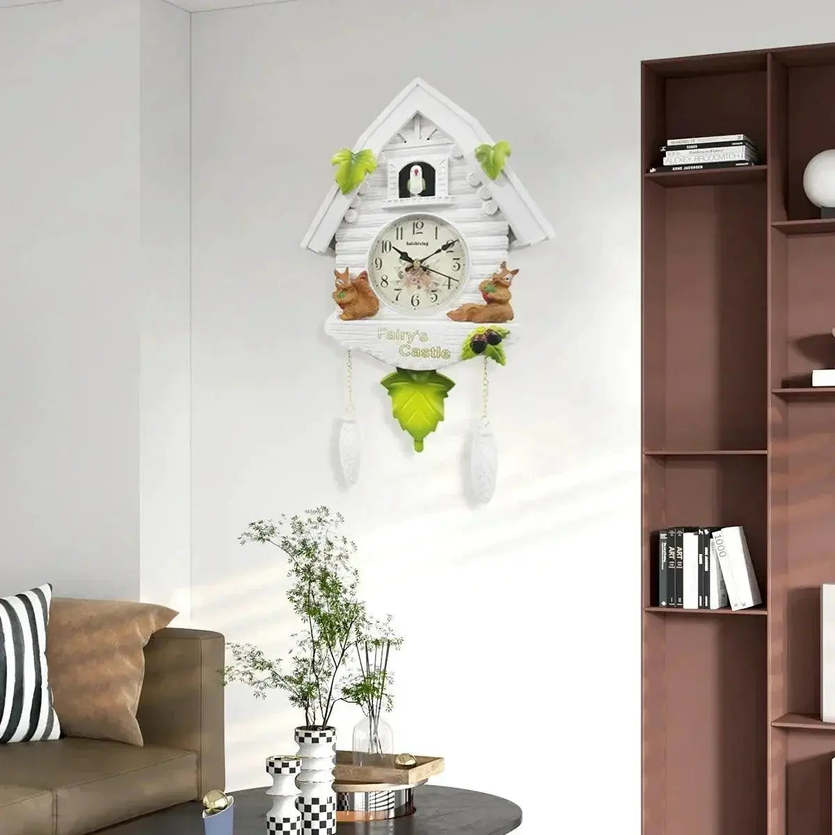 Cuckoo Clock Bird House Wall Decor Pendulum Alarm Clock