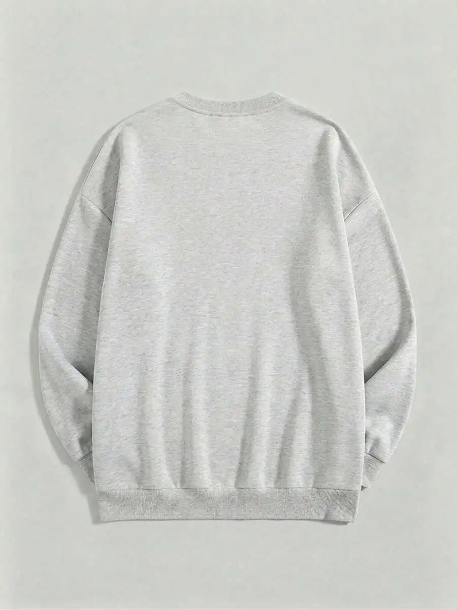Crew Neck Letter Graphic Sweatshirt