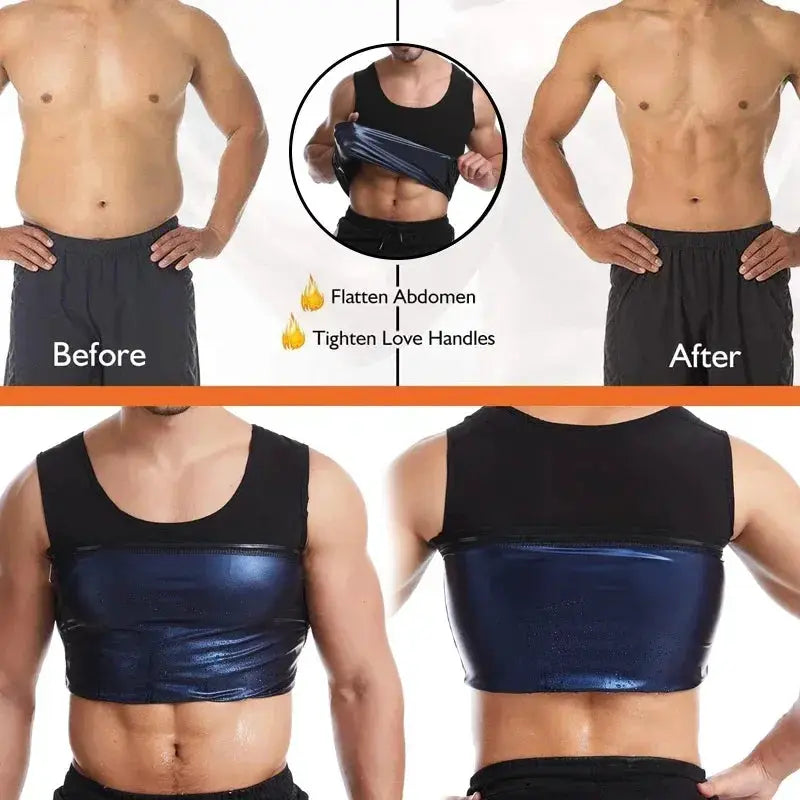 Mens Neoprene Sauna Vest Slimming Waist Trainer Body Shaper