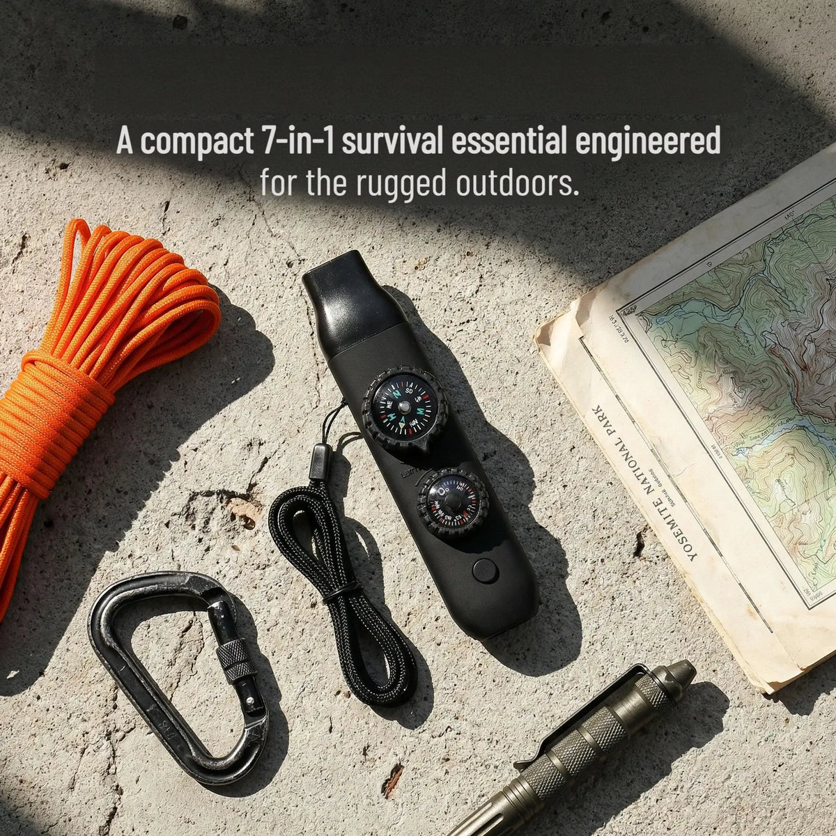 Emergency Survival Safety Whistle，Whistle for Kids with Lanyard,Compass,Thermometer,Ideal for Kayaking, Boating, Hiking, Camping