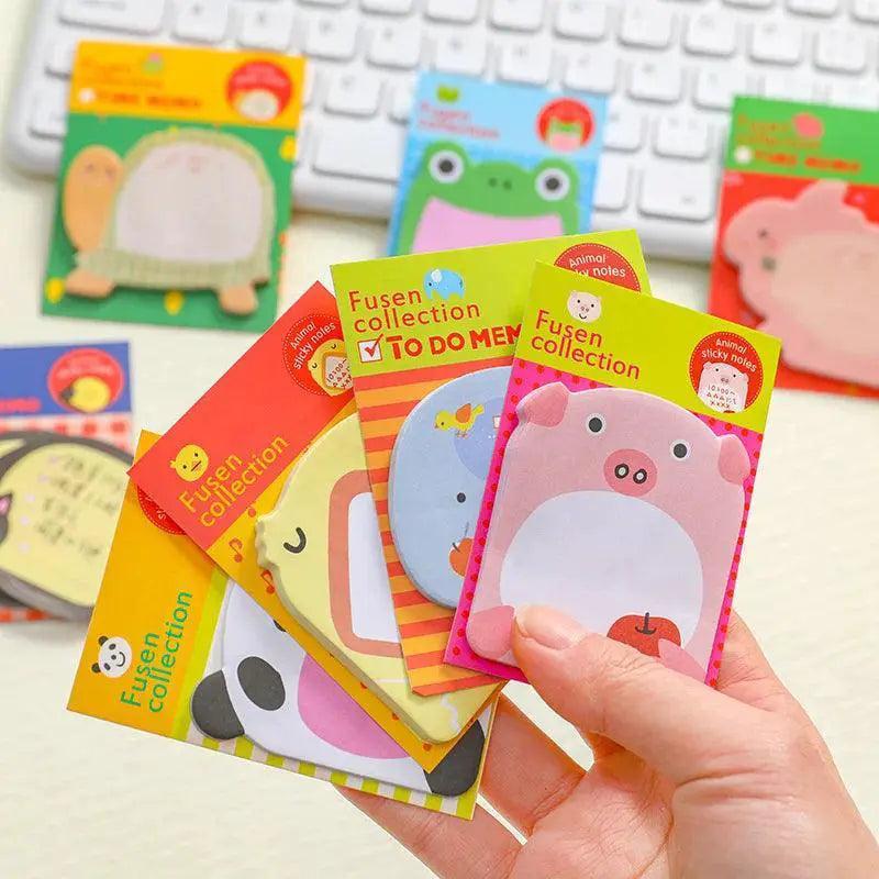8 Piece Cute Animal Sticky Notes Set Notepad Memo Pads
