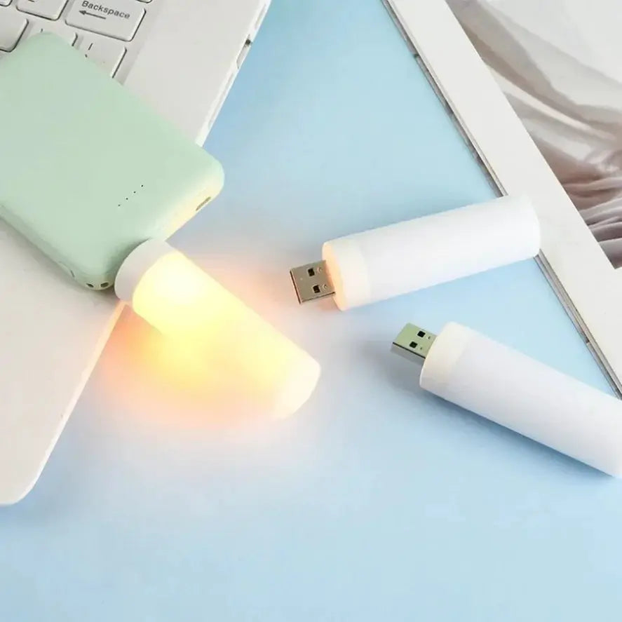 Compact USB Plug Lamp LED Night Light Mini Book Reading