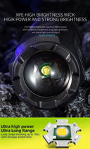4 Lighting Mode Strong LED Flashlights Telescopic Zoom Torch