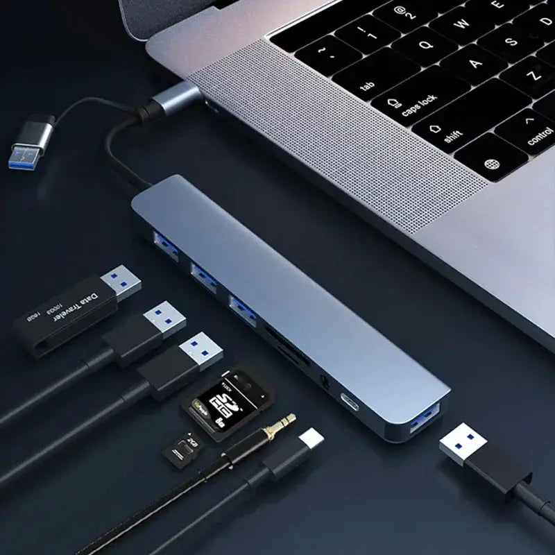 8 In 2 USB Hub 3.0 USB C Dock Station For MacBook Pro