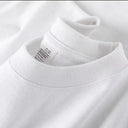 100% Cotton T-Shirt Men Women Solid Color O Neck Tops M-4XL