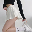Zoki Pleated Skirt Korean White Dance Fashion Vintage Charm