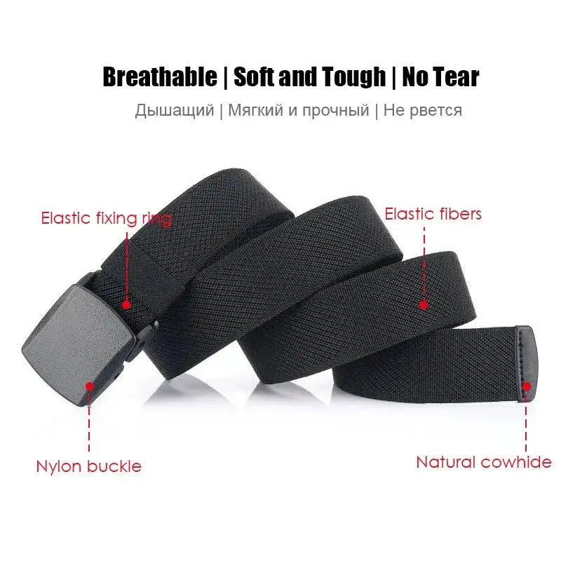 VATLTY Metal Free Mens Elastic Belt Quick Release Buckle