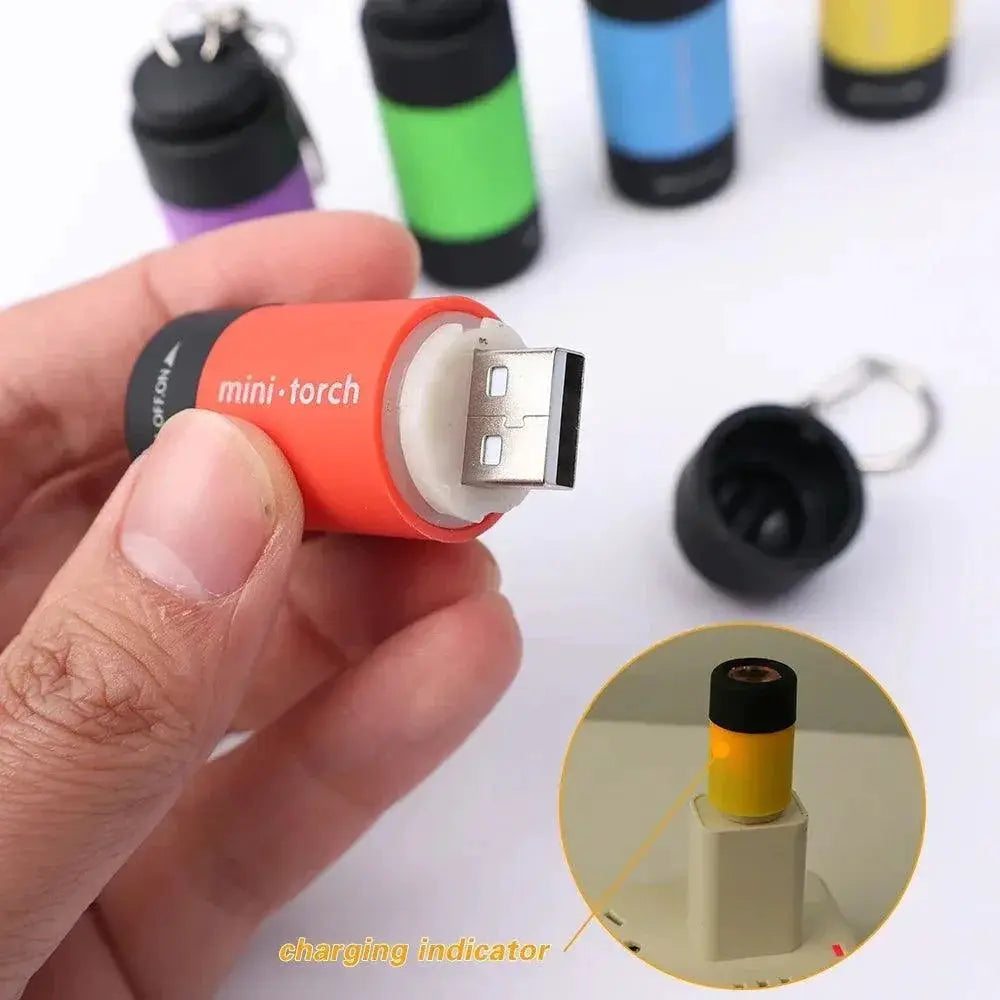 LED Mini Torch Light Portable USB Flashlight for Outdoors