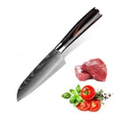 Professional Japanese Santoku Chef Knife with Laser Damascus Design