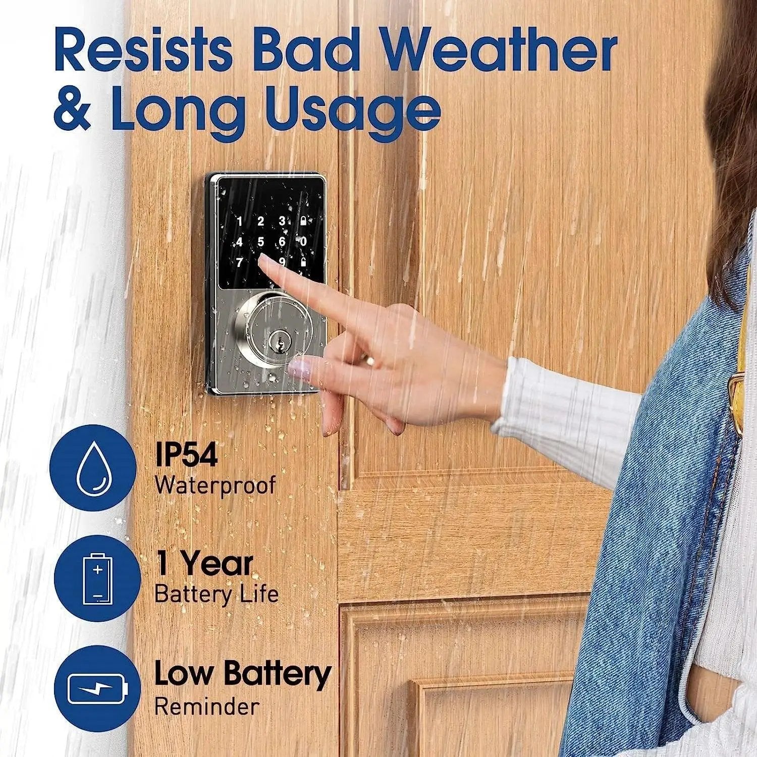 Smart Touchscreen Keyless Entry Deadbolt Lock for Security