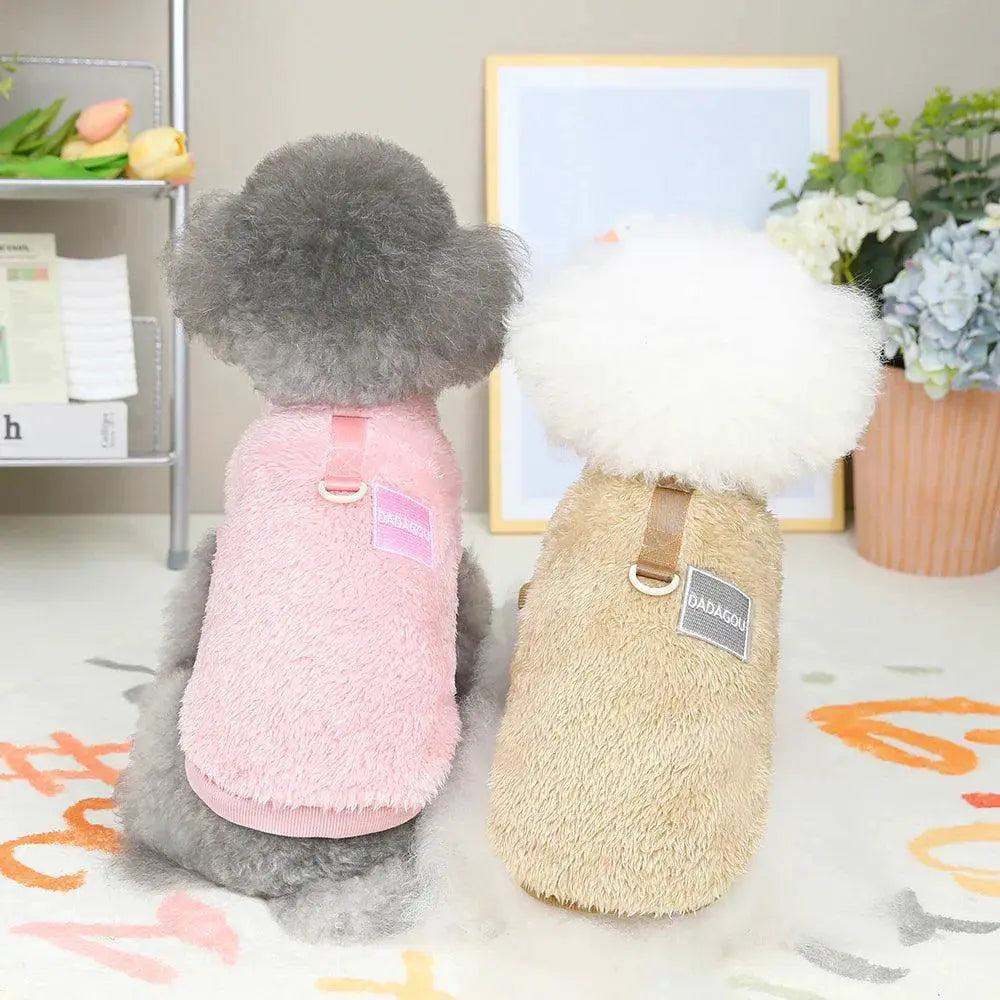 Warm Coral Fleece Pet Vest Coat for Small Medium Dogs Cats