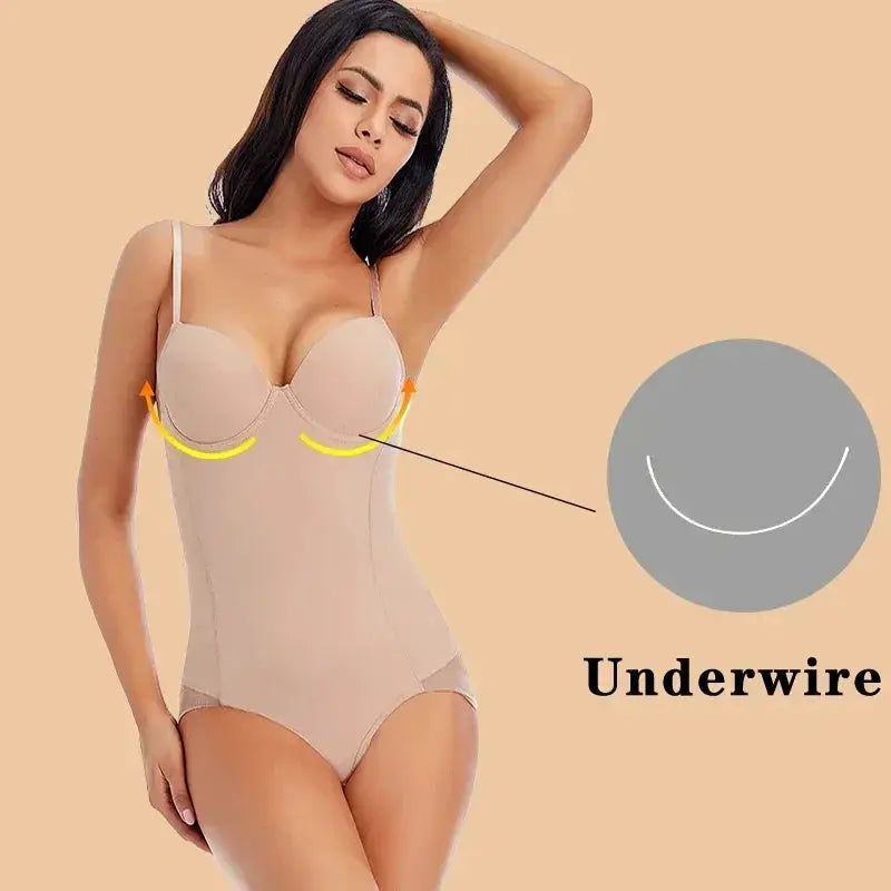 Silky Underwire White Bodysuit Shapewear For Women