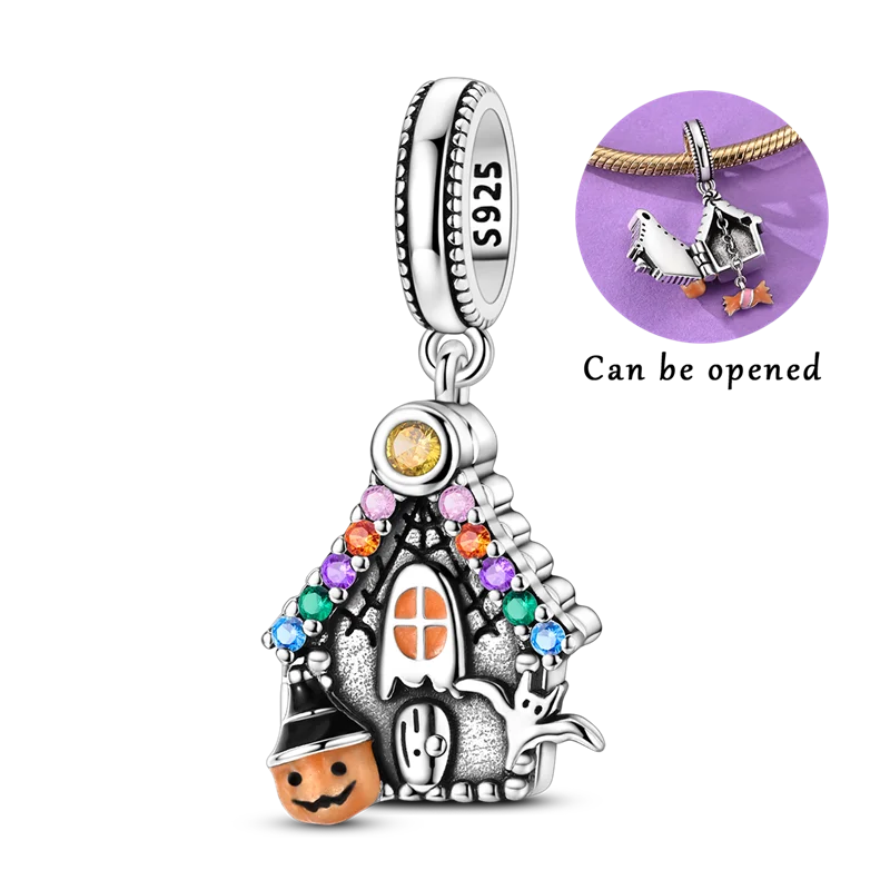 Halloween Skull Charm Bead Sterling