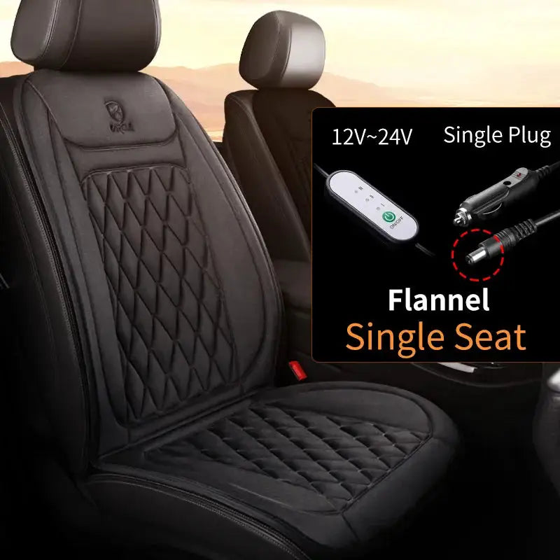 Heated Car Seat Cover ' Fast Car Seat Heater Cloth/Flannel — product view 10