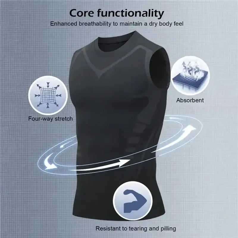 Mens Ice Silk Compression Shaping Vest Slimming Tank Top - product image 4